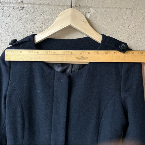 Deep Navy Blue Elegant Cashmere Coat Belted - Picture 10 of 16